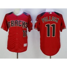 MLB Arizona Diamondbacks 11 A. J. Pollock Retired Road Red Brick 2016 Flexbase Majestic Baseball Men Jersey