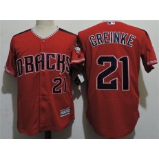 MLB Arizona Diamondbacks 21 Zack Greinke Red Brick New Cool Base Men Jersey