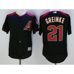 MLB Arizona Diamondbacks 21 Zack Greinke Retired Road Black Brick 2016 Flexbase Majestic Baseball Men Jersey
