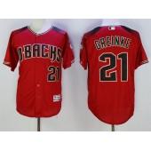 MLB Arizona Diamondbacks 21 Zack Greinke Retired Road Red Brick 2016 Flexbase Majestic Baseball Men Jersey