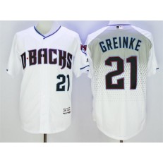 MLB Arizona Diamondbacks 21 Zack Greinke Retired White Capri 2016 Flexbase Majestic Baseball Men Jersey