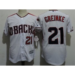 MLB Arizona Diamondbacks 21 Zack Greinke White Brick New Cool Base Men Jersey