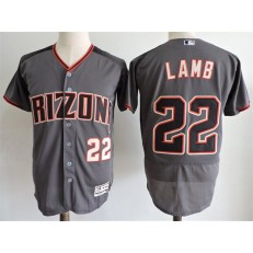 MLB Arizona Diamondbacks 22 Jake Lamb Gray 2017 Road Brick Stitched Majestic Flex Base Men Jersey