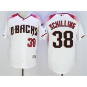 MLB Arizona Diamondbacks 38 Curt Schilling Retired Home White Brick 2016 Flexbase Majestic Baseball Men Jersey