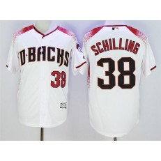MLB Arizona Diamondbacks 38 Curt Schilling Retired Home White Brick 2016 Flexbase Majestic Baseball Men Jersey