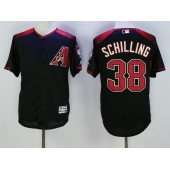 MLB Arizona Diamondbacks 38 Curt Schilling Retired Road Black Brick 2016 Flexbase Majestic Baseball Men Jersey