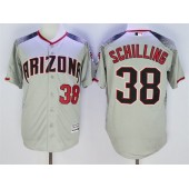 MLB Arizona Diamondbacks 38 Curt Schilling Retired Road Gray Brick 2016 Flexbase Majestic Baseball Men Jersey