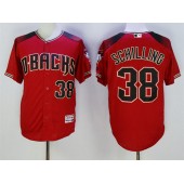 MLB Arizona Diamondbacks 38 Curt Schilling Retired Road Red Brick 2016 Flexbase Majestic Baseball Men Jersey