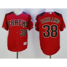 MLB Arizona Diamondbacks 38 Curt Schilling Retired Road Red Brick 2016 Flexbase Majestic Baseball Men Jersey