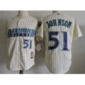 MLB Arizona Diamondbacks 51 Randy Johnson Cream 1999 Cooperstown Collection Stitched Throwback Cool Base Men Jersey