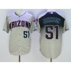 MLB Arizona Diamondbacks 51 Randy Johnson Retired Gray Capri 2016 Flexbase Majestic Baseball Men Jersey