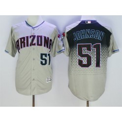 MLB Arizona Diamondbacks 51 Randy Johnson Retired Gray Capri 2016 Flexbase Majestic Baseball Men Jersey