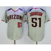 MLB Arizona Diamondbacks 51 Randy Johnson Retired Home Gray Brick 2016 Flexbase Majestic Baseball Men Jersey