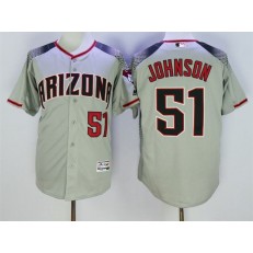 MLB Arizona Diamondbacks 51 Randy Johnson Retired Home Gray Brick 2016 Flexbase Majestic Baseball Men Jersey