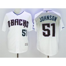 MLB Arizona Diamondbacks 51 Randy Johnson Retired White Capri 2016 Flexbase Majestic Baseball Men Jersey