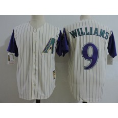 MLB Arizona Diamondbacks 9 Matt Williams Cream Purple Cooperstown Cool Base Men Jersey