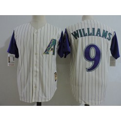 MLB Arizona Diamondbacks 9 Matt Williams Cream Purple Cooperstown Cool Base Men Jersey