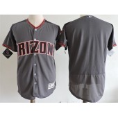 MLB Arizona Diamondbacks Blank Gray 2017 Road Brick Stitched Majestic Flex Base Men Jersey
