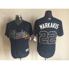 MLB Atlanta Braves 22 Markakis Blue 2016 Cool Base Men Jersey
