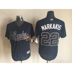 MLB Atlanta Braves 22 Markakis Blue 2016 Cool Base Men Jersey