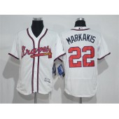 MLB Atlanta Braves 22 Markakis White Home 2016 Flexbase Stitched Baseball Men Jersey