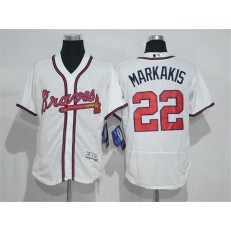 MLB Atlanta Braves 22 Markakis White Home 2016 Flexbase Stitched Baseball Men Jersey