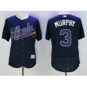 MLB Atlanta Braves 3 Dale Murphy Navy Blue Stitched 2016 Majestic Flex Base Men Jersey