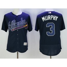 MLB Atlanta Braves 3 Dale Murphy Navy Blue Stitched 2016 Majestic Flex Base Men Jersey