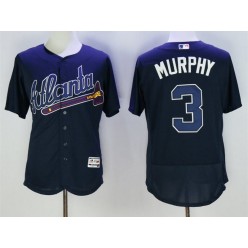 MLB Atlanta Braves 3 Dale Murphy Navy Blue Stitched 2016 Majestic Flex Base Men Jersey