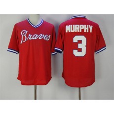 MLB Atlanta Braves 3 Dale Murphy Red 1980 Throwback Cool Base Men Jersey