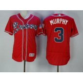 MLB Atlanta Braves 3 Dale Murphy Red Stitched Majestic Flex Base Men Jersey