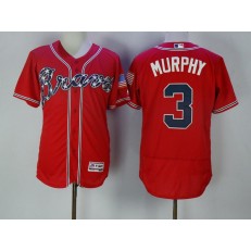 MLB Atlanta Braves 3 Dale Murphy Red Stitched Majestic Flex Base Men Jersey