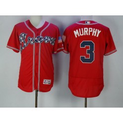 MLB Atlanta Braves 3 Dale Murphy Red Stitched Majestic Flex Base Men Jersey