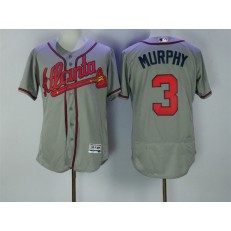 MLB Atlanta Braves 3 Dale Murphy Retired Gray Road Stitched Majestic Flex Base Men Jersey