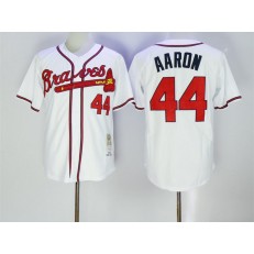 MLB Atlanta Braves 44 Aaron White 1974 Throwback 2017 Cool Base Men Jersey