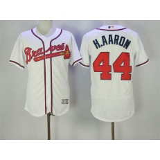 MLB Atlanta Braves 44 Hank Aaron White Home 2016 Flexbase Stitched Baseball Men Jersey