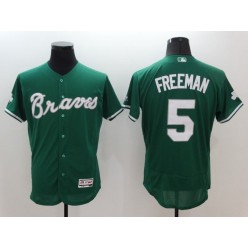 MLB Atlanta Braves 5 Freddie Freeman Green Celtic Flexbase Men Jersey