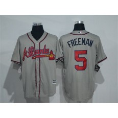 MLB Atlanta Braves 5 Freddie Freeman Grey 2016 Cool Base Men Jersey