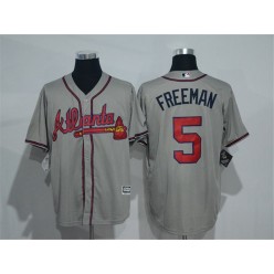 MLB Atlanta Braves 5 Freddie Freeman Grey 2016 Cool Base Men Jersey