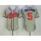MLB Atlanta Braves 5 Freddie Freeman Grey 2017 Flex Base Jersey