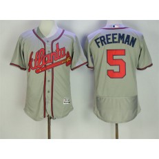 MLB Atlanta Braves 5 Freddie Freeman Grey 2017 Flex Base Jersey
