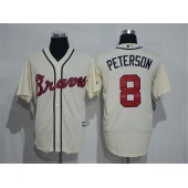 MLB Atlanta Braves 8 Jace Peterson Cream Throwback Cool Base Men Jersey