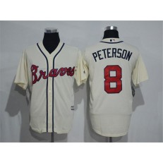 MLB Atlanta Braves 8 Jace Peterson Cream Throwback Cool Base Men Jersey