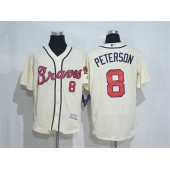 MLB Atlanta Braves 8 Jace Peterson Retired Cream Stitched Majestic Flex Base Men Jersey