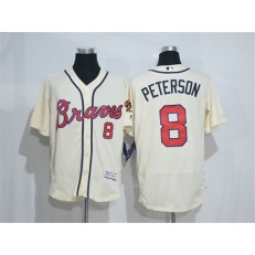 MLB Atlanta Braves 8 Jace Peterson Retired Cream Stitched Majestic Flex Base Men Jersey