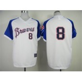 MLB Atlanta Braves 8 Justin Upton White 1974 Throwback Cool Base Men Jersey