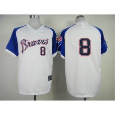MLB Atlanta Braves 8 Justin Upton White 1974 Throwback Cool Base Men Jersey