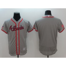 MLB Atlanta Braves Blank Grey Fashion 2016 Flex Base Jersey