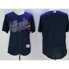 MLB Atlanta Braves Blank Navy Blue Stitched 2016 Majestic Flex Base Men Jersey