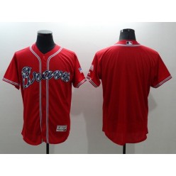 MLB Atlanta Braves Blank Red Stitched Majestic Flex Base Men Jersey
